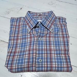 Peter Millar Blue‎ and Red Plaid Casual Shirt